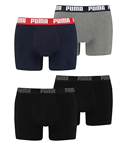 PUMA Boxershort 4er Pack Herren - Bequeme Shorts für jeden Tag - Herren-Boxershorts im 4er Pack, aus weicher Baumwollmischung für perfekten Tragekomfort und optimale Passform.