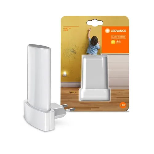 LEDVANCE LUNETTA Shine LED Nachtlicht - Nachtlicht mit integriertem Tag-Nacht-Sensor, warmweißem Licht und attraktivem Design - ideal für schlaflose Nächte und sichere Orientierung im Dunkeln.