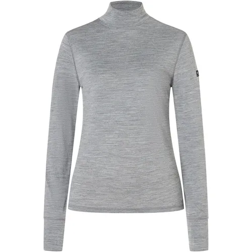 Super.Natural Damen Tundra175 Rollkragen Longsleeve (Größe M, grau) - Bequemer Rollkragenpullover aus Merinowolle und Funktionsfasern, ideal für vielseitige Einsätze, pflegeleicht und flexibel.