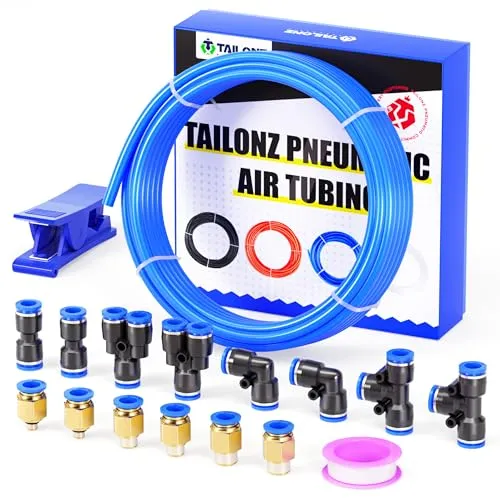 TAILONZ PNEUMATIC Blau 4mm OD 2.5mm ID Polyurethan PU Luftschlauch Rohr Rohrsatz 10 Meter 32.8ft