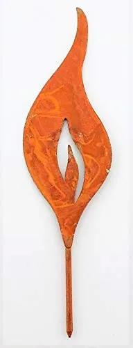 Unbekannt Flamme Zum Stecken Stecker Flamme Gartenstecker Rost Deko Gartendeko Mini