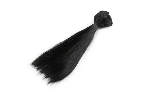 maDDma Puppen Accessoires-Set Puppenhaar gelockt o. glatt 15-20cm 1m Kunsthaar für Amigurumi, (Einzeln), schwarz glatt- 15cm