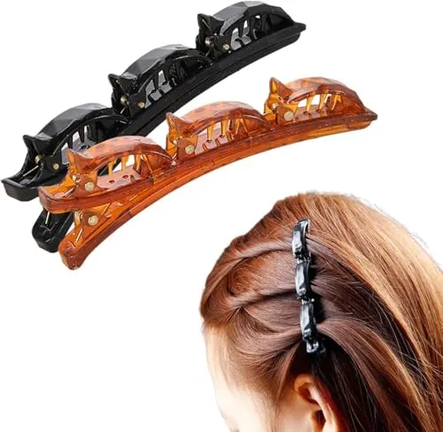 Geflochtene Haarspangen für Damen, Multi-Clip-Haarspangen, Entenschnabel-Clips, Haarspangen für Frauen, Styling, Haar-Accessoires, 2 Stück
