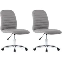 vidaXL Esszimmerstuhl 2er Set Hellgrau – Höhenverstellbar und Drehbar - Stühle für Esszimmer, modern und flexibel mit 360° Drehfunktion, höhenverstellbar für optimalen Komfort und ideal für jeden Tisch.