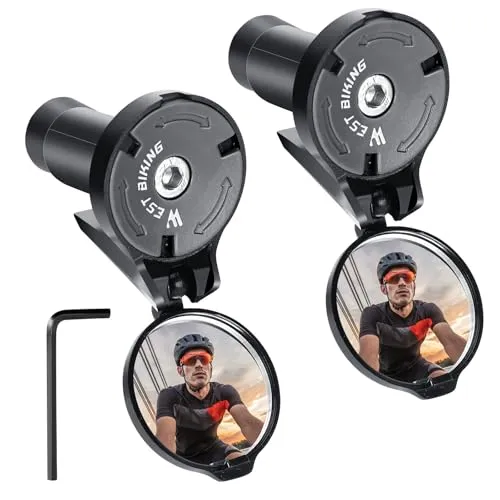 Fahrradspiegel,2 StückFahrrad Rückspiegel,HD 360°Verstellbarer Rückspiegel fahrrad für Fahrrad,Spiegel Klappbarer16-22mm,Weitwinkel Fahrradspiegel Für Lenker für Fahrrad,Mountainbike,Rennrad