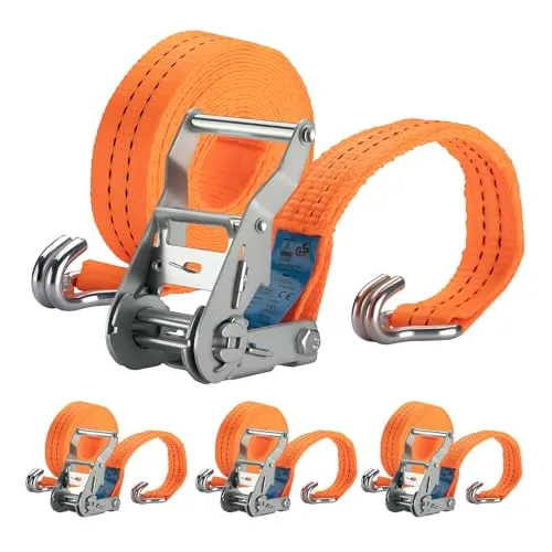 XPOtool Spanngurte mit Ratsche 3000 daN – 4er Set 6 m für sicheren Autotransport