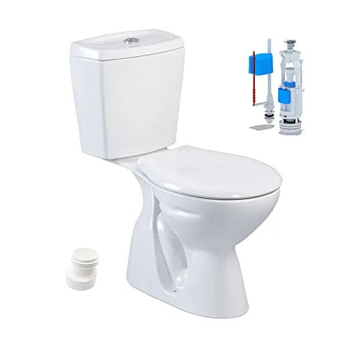 Stand-WC mit Taharet - Hygienische Toilette mit Softclose-Sitz - Sanitäranlagen & Zubehör, hochwertige Keramik mit integrierter Hygienedusche für mehr Sauberkeit und Komfort.