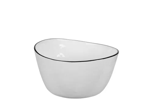 Broste Copenhagen SALT Schüssel - Porzellan, Weiß, 11 x 19,5 x 18 cm - Elegante Obstschale der Marke Broste Copenhagen, handgearbeitet und spülmaschinengeeignet, ideal für den täglichen Gebrauch oder besondere Anlässe.