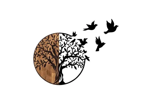 Wallity Wanddekoobjekt aus Holz und Metall - Verleihen Sie Ihrem Raum mit dem eleganten Wanddekoobjekt aus 50% Holz und 50% Metall einen stilvollen Akzent. Ideal für kreative Raumgestaltungen und einfach zu montieren.