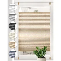 Sonello Plissee Crush Klemmfix 65cm x 200cm in braun von Sonello