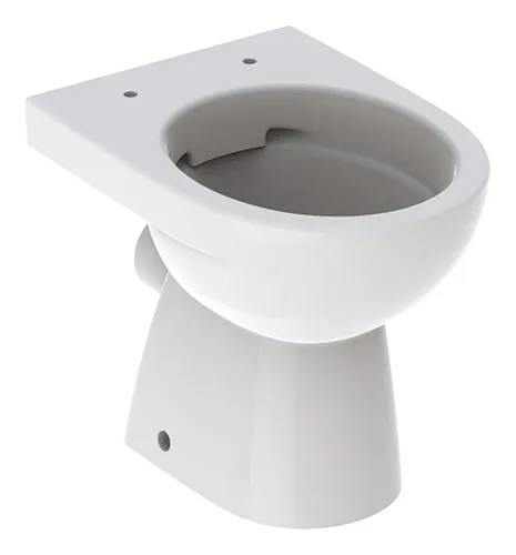Geberit Renova Stand-WC-Tiefspüler Rimfree - Spülrandloses Badkeramik-WC in eleganter, teilgeschlossener Form für effizientes Spülen und einfache Reinigung, ideal für moderne Bäder.