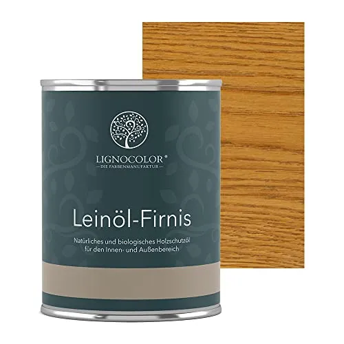 Lignocolor Leinölfirnis | Holzöl für den Innen- und Außenbereich | natürlicher Holzschutz (750ml, Eiche)