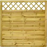 GartenLand Dichtzaun VARIO MASSIV 180x180 cm mit Rankgitter - Stabiler Dichtzaun VARIO MASSIV aus kesseldruckimprägniertem Kiefernholz, 180x180 cm, ideal für Sichtschutz im Garten. Das dekorative Rankgitter sorgt für eine moderne Optik und eine angenehme Atmosphäre.