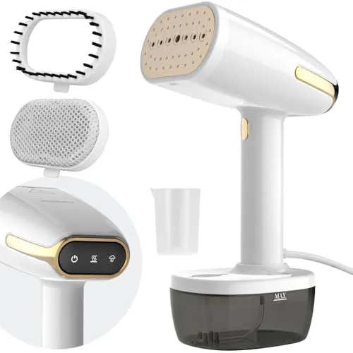 Dampfglätter 1800W, 350ml Steamer Dampfglätte,30g/min Pro Dampfsteamer Faltenentferner für Kleidung, Dampfbügeleisen Keramik Antihaft Bügelsohle, Aufheizen Dampfbürste für Büro, Zuhause, Reisen