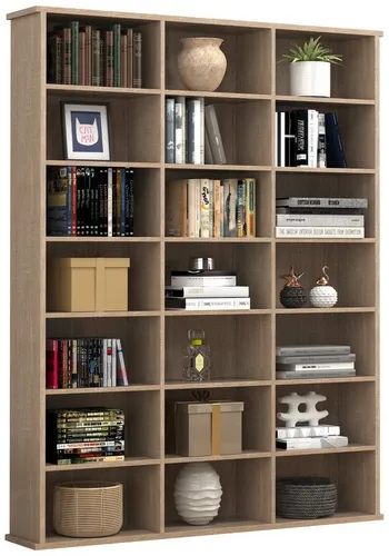 VCM Holz CD DVD Standregal Megosa M Sonoma-Eiche