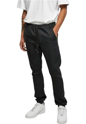 URBAN CLASSICS Herren Knitted Denim Jogpants 3XL - Bequeme und stylische Jeans in realblack washed, ideal für lässige Outfits. Hergestellt aus 83% Baumwolle für hohen Tragekomfort.