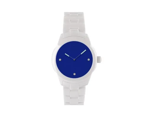 KRAFTWORXS Quarzuhr FML 2BLBL S - Elegante Damen-Armbanduhr in tiefem Wasserblau mit hochwertigem Keramikgehäuse und kratzfestem Mineralglas. Wasserdicht bis 50 m, ideal für jeden Anlass.