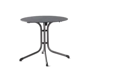Boulevard Klapptisch Ø85cm - Faltbar & Robust - Tisch aus Stahl und HPL, ideal für Garten und Balkon, platzsparend klappbar und wetterfest, Durchmesser 85cm.