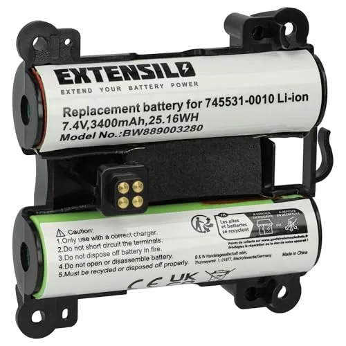 EXTENSILO Akku für Bose Lautsprecher 071478, 078068 - Hochwertiger 3400 mAh Li-Ion Akku für Bose Lautsprecher Zubehör, ideal für lange Betriebszeiten ohne Memory-Effekt.