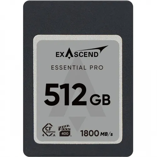 Exascend Essential Pro CFexpress Card Type A 512GB - Speicherkarten - Hohe Schreibgeschwindigkeit für professionelle Foto- und Videoaufnahmen, perfekt für kreative Profis.