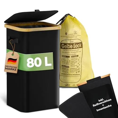 COTTARA® Gelber Sack Ständer – Robuster Müllsackständer mit waschbarer Innentasche - Müllsackständer für gelbe Säcke, pflegeleicht mit robustem, schmutzabweisendem Material und waschbarer Innentasche – ideal für einfache Entsorgung und Reinigung.