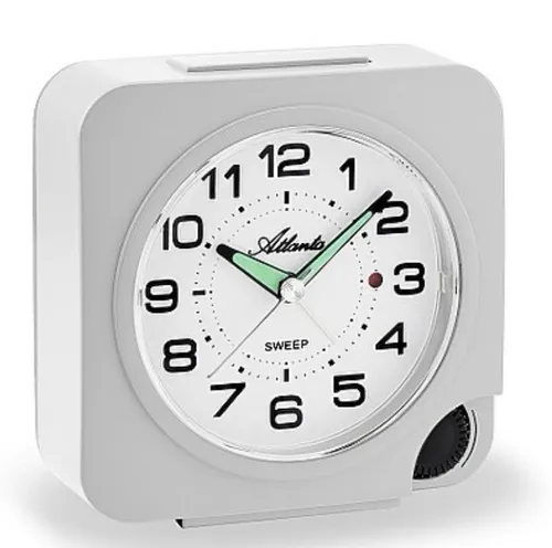 Quarzwecker ohne Ticken mit Snooze-Funktion in Grau in grau von Atlanta