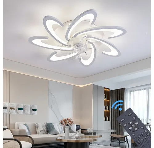 Euroton Deckenventilator mit LED Beleuchtung und Fernbedienung - Moderner Deckenventilator mit LED-Beleuchtung, 6 Geschwindigkeitsstufen und dimmbarer Lichtfarbe. Ideal für jedes Zimmer, energieeffizient und vielseitig einsetzbar.
