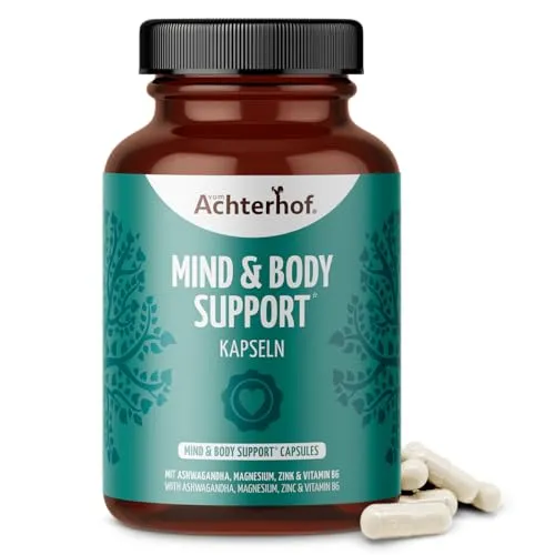Produktbild Mind & Body Support 120 Kapseln | 100% vegan mit Ashwagandha, Magnesium, Zink und Vitamin B6