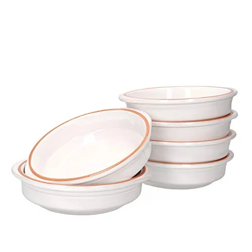 6er Set Cazuela WEISS Ton-Schale Ille Ø 16cm - Schalen & Schüsseln – Handgefertigte Tonschalen, ideal für Brunch & Buffet, mit exzellenter Wärmeverteilung und einzigartigem Design, perfekt für kreative Anrichteideen.