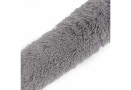 maDDma Stoff Kunstfell Fellbesatz 100 cm x 5 cm Kunstpelz, grau