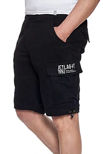 Jet Lag Herren Cargo Shorts 21-753 - Schwarz, XXL - Wanderhosen in coolem Multi-Pocket-Format, ideal für Outdoor-Aktivitäten. Robuste Baumwollqualität mit legerem Loose Fit für optimalen Tragekomfort.