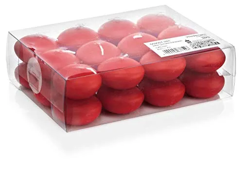 INNA-Glas 24er Set Schwimmende Kerzen Ornella, rot, Ø 4,5cm in rot von INNA-Glas