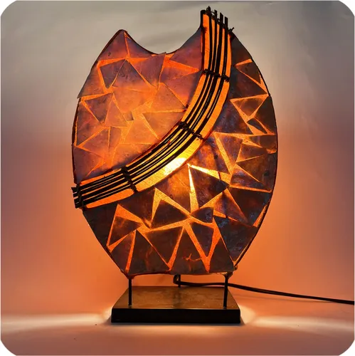 Deko-Leuchte Perlmutt Bali 36 cm in orange von Simandra