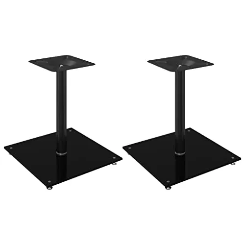 vidaXL Lautsprecher Ständer 2 STK. mit rutschfesten Füßen - Lautsprecherständer mit stabiler Aluminiumkonstruktion und Hartglas-Oberfläche, ideal für ein ordentliches Zuhause und verbesserten Klang.