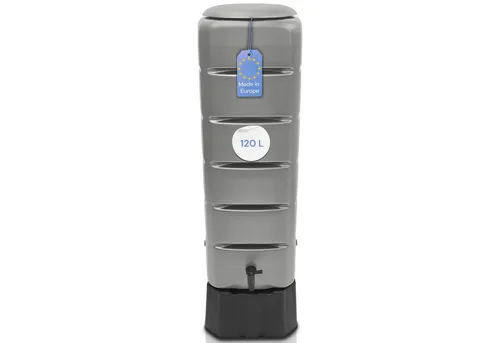 YourCasa Regentonne Tower 120L - Frostsicherer Wassertank mit Standfuß und Wasserhahn - Regentonnen für nachhaltige Bewässerung, 120L Fassungsvermögen, frostbeständig und modernes Design, ideal für jeden Garten.