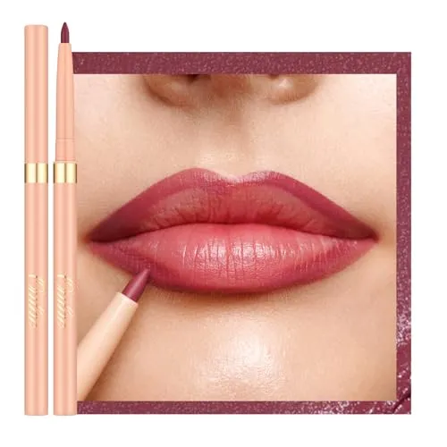 Produktbild OULAC Rosa Lipliner Wasserfest, Drehbarer Langanhaltender Lippenkonturenstift mit Mattes Finish, Hochpigmentiert und Geschmeidig, Konturieren Sie Ihre Lippen, Vegan (05) Dried Rose