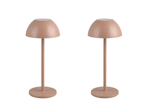 Akku LED Outdoor Touch Tischlampen 2er SET in Coffee-Braun