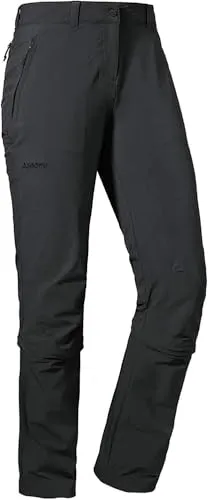 Schöffel Damen Pants Engadin1 Zip Off - Outdoorhosen mit 4-Wege Stretch für höchste Bewegungsfreiheit und kühlenden S.Café ICE-CAFÉ Fasern. Die praktische Zip-Off Funktion verwandelt die Hose schnell in eine 3/4-Hose.