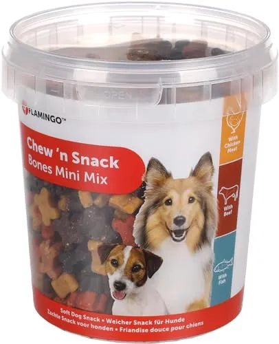 Kausnack-Mix mit Huhn, Rind und Fisch - 500g, Perfekt für Hunde, Ergänzungsfuttermittel, Glutenfrei
