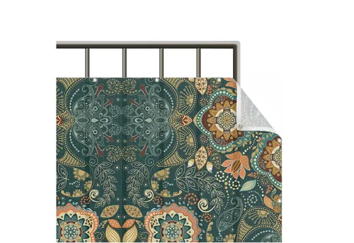 Bilderdepot24 Balkonsichtschutz Blumen Natur Boho Muster Grün - Gestalte deinen Balkon mit unserem stilvollen Balkonsichtschutz! Das hochwertige Meshgewebe bietet Sichtschutz und ist wetterbeständig. Einfach zu montieren und in verschiedenen Größen erhältlich – für mehr Privatsphäre und ein schönes Ambiente.