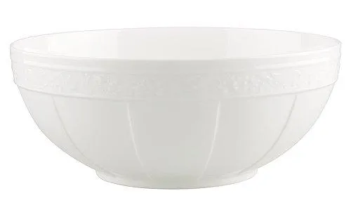 Villeroy & Boch Servierschüssel White Pearl 24cm - Elegante Schüssel aus Premium Bone Porcelain, spülmaschinenfest und mikrowellensicher – ideal für Salate, Pasta oder Obst. Perfekt für stilvolle Anlässe!