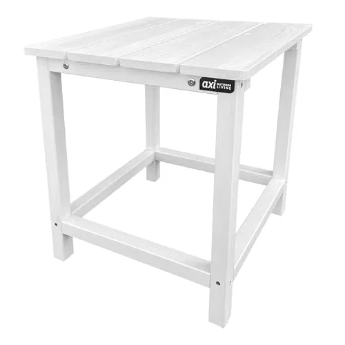 AXI Tess Beistelltisch aus Holz in Weiß | Kleiner Tisch für Garten, Balkon, Terrasse | Couchtisch/Gartentisch 40,5 x 40,5 x 46 cm