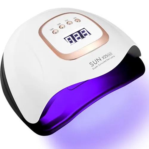 JOFLVA UV Lampe Gelnägel, 380W 81 LED Gelnagellack UV Lampe, UV Lampe Nägel, 4 Timern LCD Display, Auto-Sensor Schnell Nageltrockner Geeignet für alle Nagellampe für Maniküre Haus und Salon