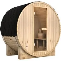 DELUKE Fasssauna Outdoor PIET mit Elektroofen für 2 Personen