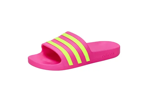adidas Damen Adilette Aqua Slides, Shock Pink Solar Slime, 38 EU - Badeschuhe mit normaler Passform und weichem Cloudfoam-Fußbett für ultimativen Komfort beim Entspannen am Pool oder Strand.