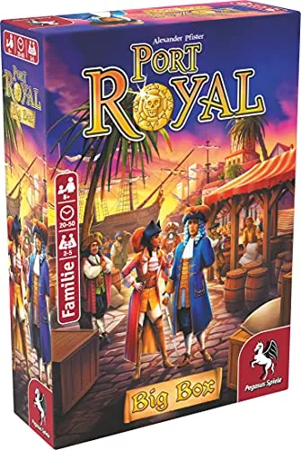 Pegasus Spiele 18148G - Port Royal Big Box, komplette Sammlung mit allen Erweiterungen, spannendes Piraten-Push-your-luck-Spiel für 1-5 Spieler
