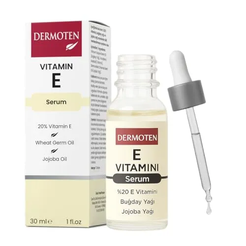 DERMOTEN Vitamin-E-Serum Für Haut und Haar, nährende und antioxidantienreiche Hautpflege, Feuchtigkeitscreme für trockene Haut, für alle Hauttypen geeignet, 30 ML