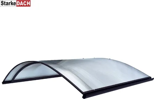 Vordach aus aluminium STARKEDACH R-160, dunkelgrau, 160x100x35cm; mit 6mm polycarbonat beschichtung