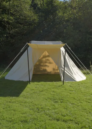 Battle-Merchant Sachsenzelt Jorvik - 2 x 4 m, 340 GSM - Strandmuschel aus robustem 340 GSM Material, ideal für Festivals und Outdoor-Aktivitäten, bietet optimalen Schutz und Stil.