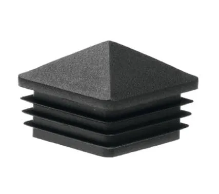 Zierstopfen 50x50 mm - Quadratstopfen Schwarz - Endkappen aus PE Kunststoff - Zaunstopfen Spitzstopfen pyramide Kappen - Rohrstopfen zur Rohrabdeckung von Stahlrohr, Edelstahlrohr, Alurohr, Aluprofil